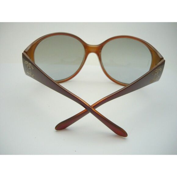 Chanel (Authentic) Golden Brown CC Crystal Accent Oversized Vintage Sunglasses - Picture 4 of 11